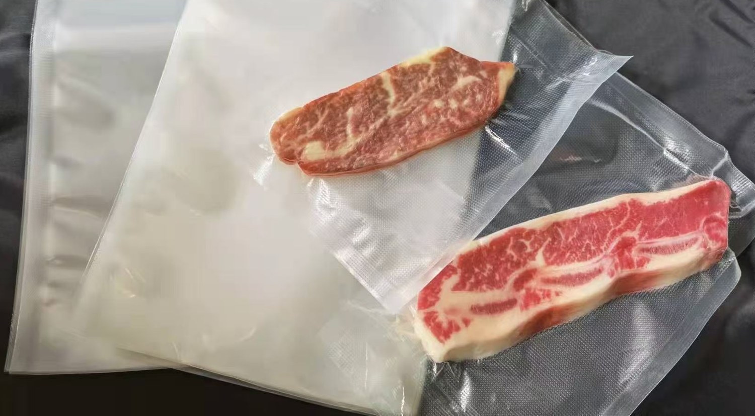 Vacuum bags with meat